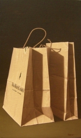 &quot;Consumismo&quot;, óleo s / t, 55 x 33 cm.